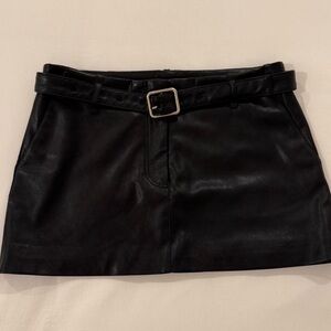 Pinko Black Vegan Leather Mini Skirt
